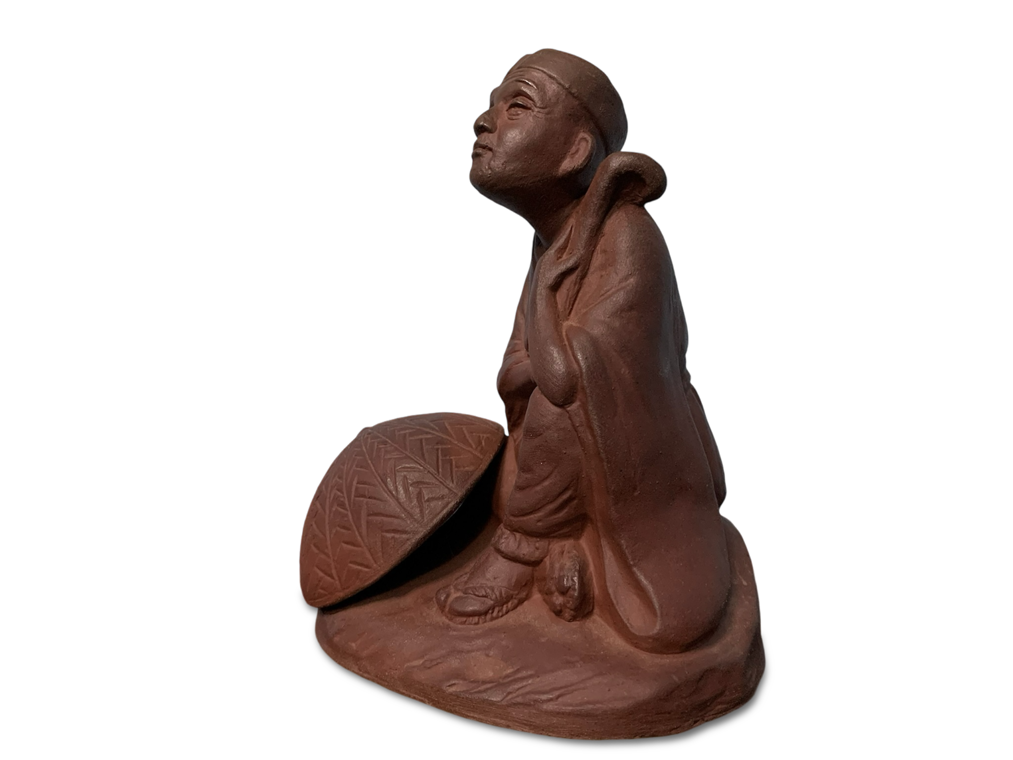 Figura de cerámica de Matsuo Bashō, adquirida en Japón, perteneciente a la colección personal de Masaru Buko